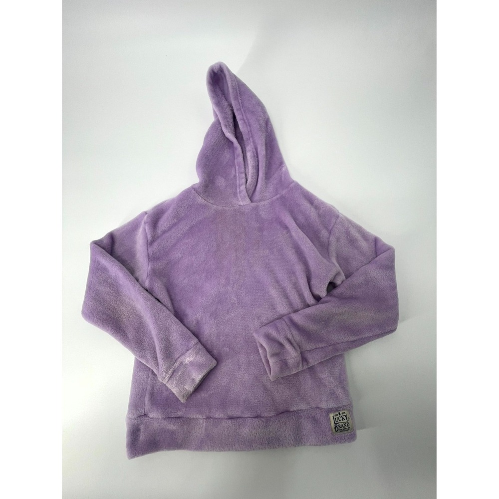 Lucky Brand Fleece Hoodie Girls Medium (10/12) Purple Cozy Warm Outdoor‎ Winter